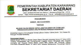 Seleksi Ulang Dirut Petrogas Karawang Dibuka, Pemkab Cari Profesional Sektor Migas