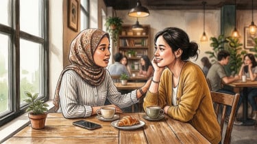 Mendengarkan dengan penuh perhatian dapat membuat teman merasa dihargai sekaligus membantu membangun hubungan pertemanan yang lebih dekat.