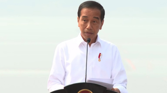 Presiden Jokowi saat resmikan PLTS Terapung Cirata