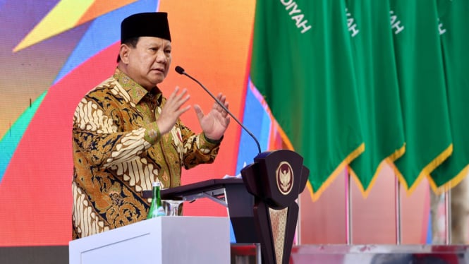 Presiden Prabowo Subianto saat menghadiri acara Muhammadiyah di NTT