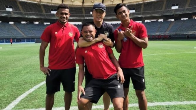 Shin Tae-yong Bersama Pemain Timnas Indonesia