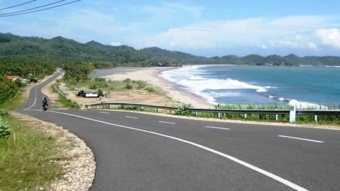 Ilustrasi jalur pantai selatan Jawa Barat