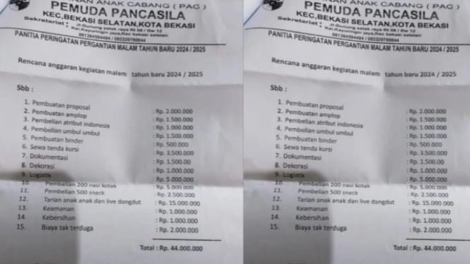 Viral ormas ajukan proposal tahun baru