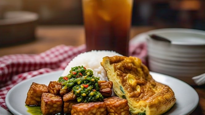 Menu sahur nikmat, tempe sambal ijo