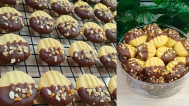 Kue lebaran choco vanilla peanut cookies