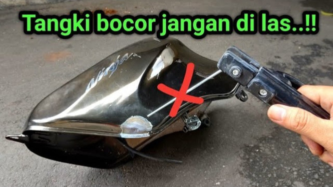 Ilustrasi Tangki Sepeda Motor Bocor
