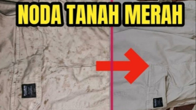Celana terkena noda tanah merah