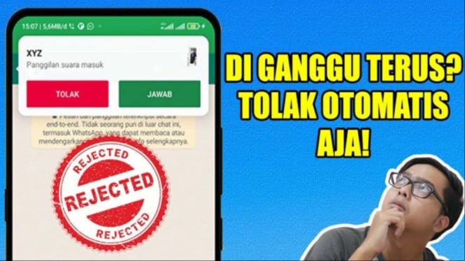 Tolak Panggilan WhatsApp Otomatis