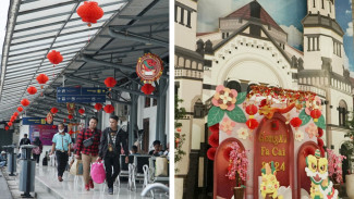 Bikin Pangling Tampilan Stasiun Semarang Tawang Saat ini, Berhias Lampion Merah Menyala