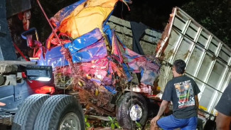 Truk Muatan Kayu Masuk Halaman Rumah Warga, Sopir Tewas di Tempat