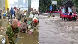 Pasar Gladag Kaliwungu Kendal Banjir, Pedagang Berjibaku Selamatkan Barang