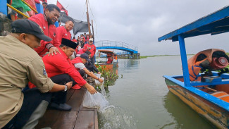 Lepas Ribuan Bibit Ikan Di Rawa Pening Dan Tanam Pohon Jadi Aksi Nyata Pelestarian Alam PDI-P Kab. Semarang