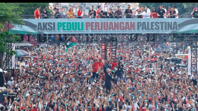 Aksi Bela Palestina di Makassar, Minggu (26/11/23).