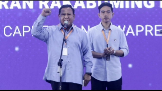 Gibran saat deklarasi bersama Prabowo.