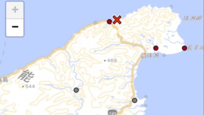 Pusat gempa Jepang di Ishikawa.(JMA)