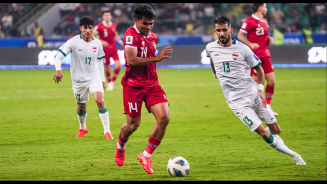 Indonesia saat melawan Irak di Piala Asia