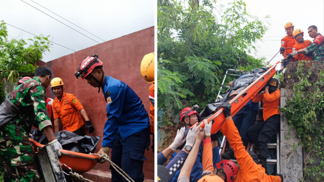 Tim SAR gabungan evakuasi petugas kesetrum listrik di Semarang.