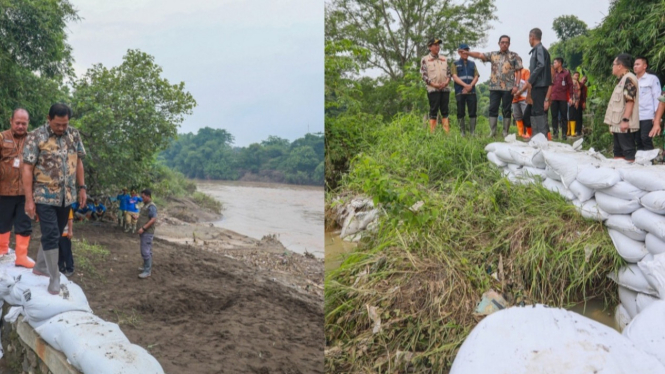 Pj Gubernur Jateng tinjau banjir di Brebes, Selasa (27/2/24).