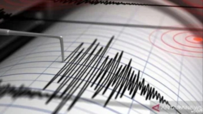 Ilustrasi seismigraf gempa bumi.