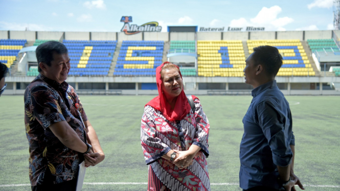 Wali Kota Semarang Mbak Ita mengecek Stadion Citarum.