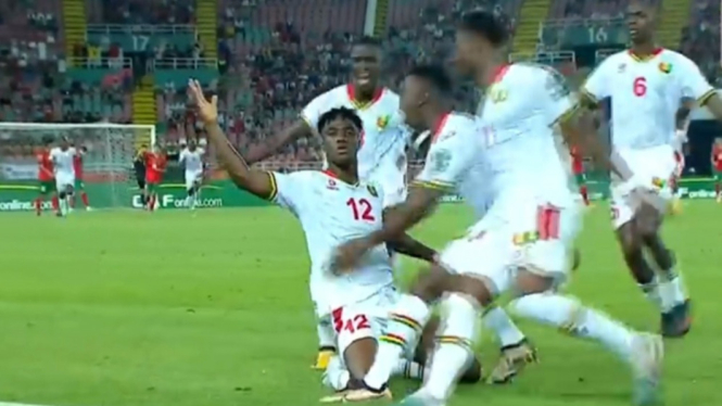 Pemain Guinea U-23 saat berlaga di Piala Afrika U-23.
