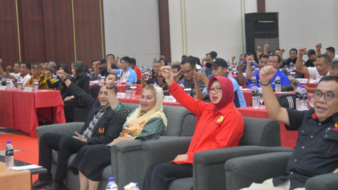 Wali Kota Semarang Hevearita hadir di acara Raker KONI Semarang.