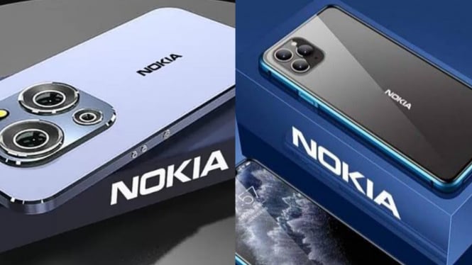 Ilustrasi smartphone Nokia.