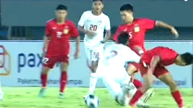 Laga Timnas Indonesia U16 vs Laos di Piala AFF.