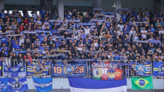 Suporter Tim PSIM Yogyakarta.