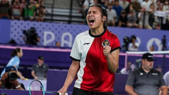 Atlet bulu tangkis Indonesia Gregoria Mariska Tunjung.