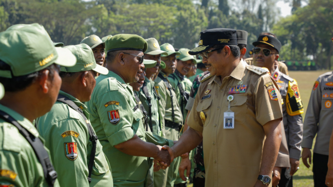 Pj Gubernur Jateng saat Apel pengamanan Pilkada