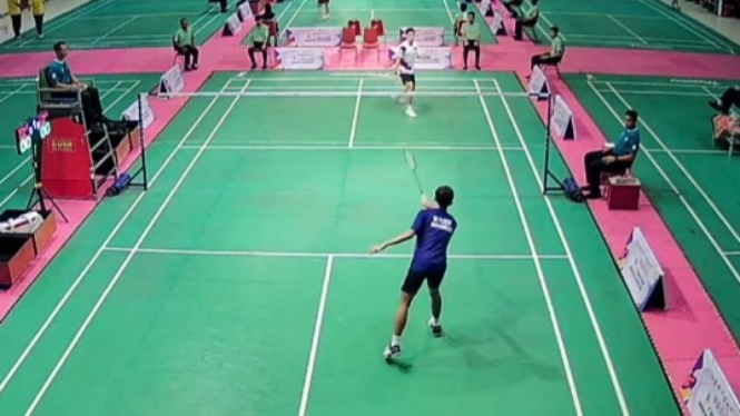 Partai tunggal putra Asian School Badminton Championship 2024.