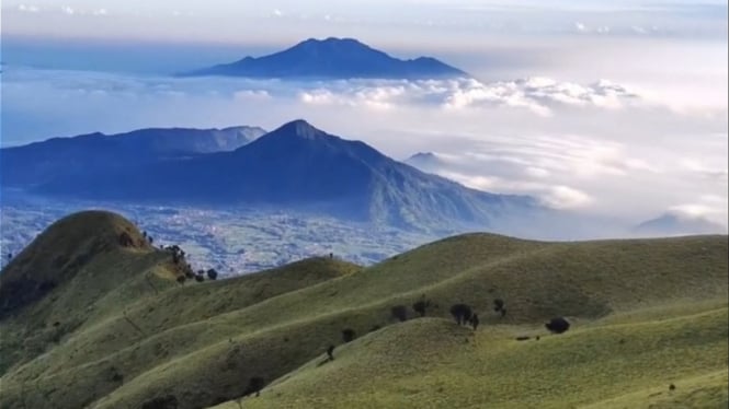 Panorama savana di Gunung Merbabu.