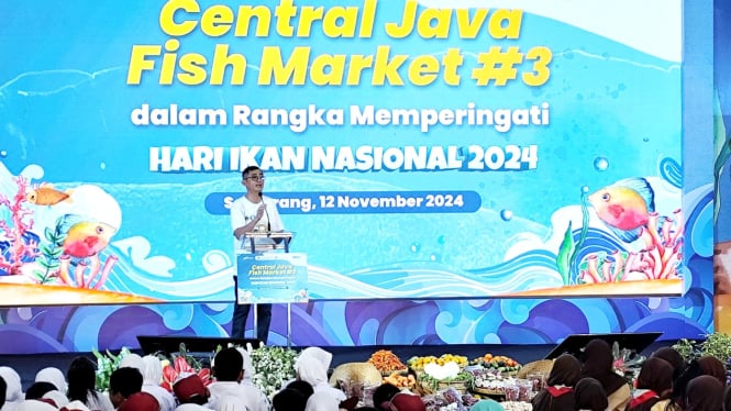 Kepala BI Jateng Rahmat Dwisaputra di acara Hari Ikan Nasional 2024