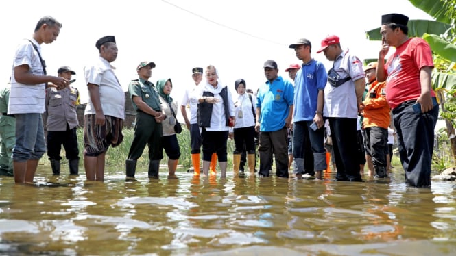 Wali Kota Semarang cek banjir di Kudu Genuk.