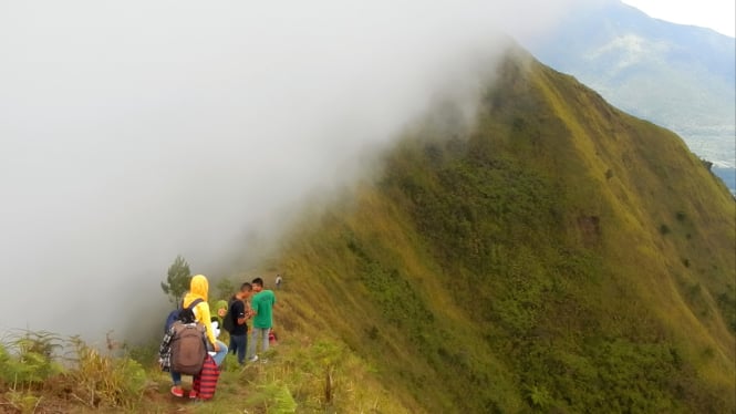 Tempat wisata pegunungan berhawa dingin dan berkabut.