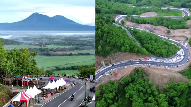 Panorama di jalan baru Clongop yang viral.