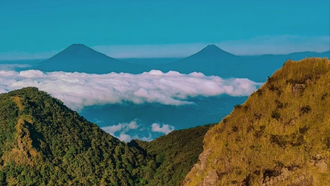 Pemandangan indah dari puncak Gunung Ungaran.