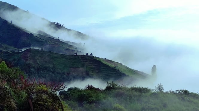 Pemandangan berkabut bagai Neger di Atas Awan.