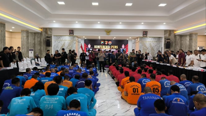 Pelaku premanisme dibawa ke Polda Jateng.