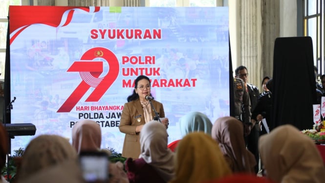 Agustina, Wali Kota Semarang di acara Syukuran HUT Polri.