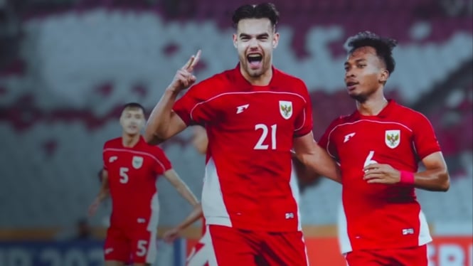 Timnas U-23 Indonesia rayakan kemenangan atas Brunei.