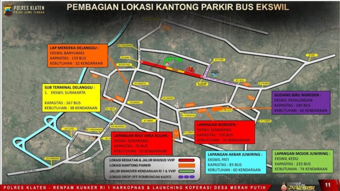 Peta pengalihan lalin saat Presiden Kunker di Klaten.