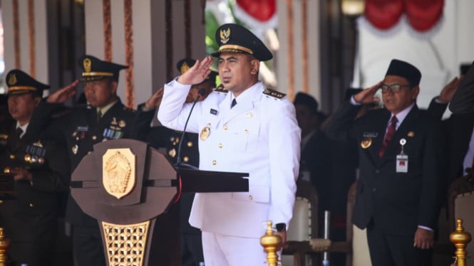 Wagub Jateng Taj Yasin pimpin upacara HUT RI di Pati.