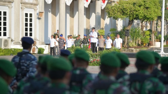 Wali Kota Semarang Agustina Wilujeng pimpin Apel Semarang Damai.