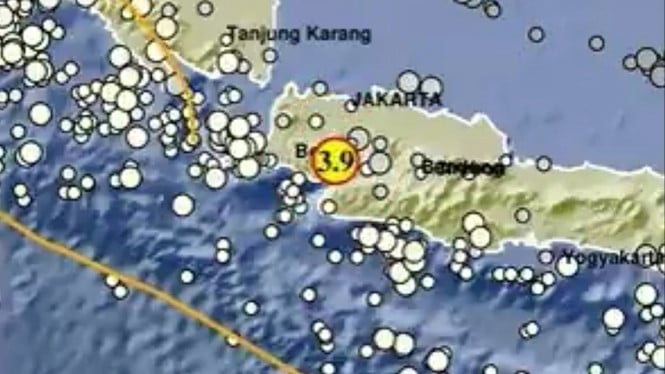 Rentetan gempa terjadi di Bogor dan Sukabumi.