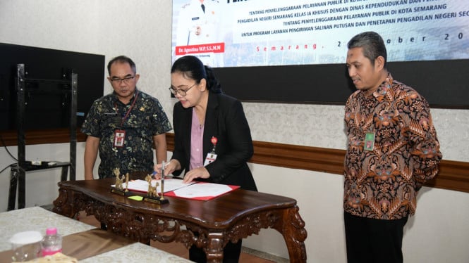 Wali Kota Semarang, Agustina tandatangani Nota Kesepakatan dengan PN Semarang.