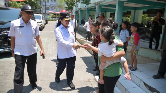 Wali Kota Semarang Agustina kunjungi warga Rusunawa.