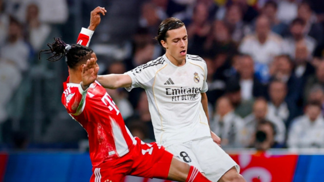 Pertandingan Real Madrid melawan Bayern Munchen di Liga Champions.