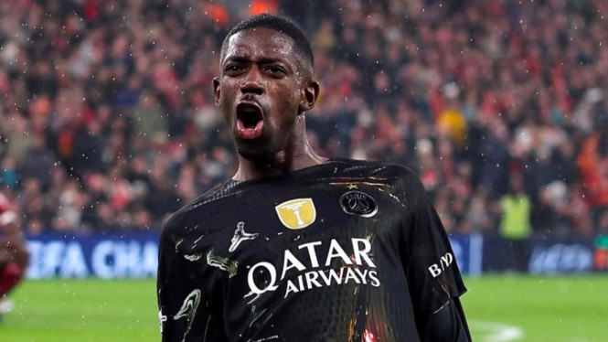 Ousmane Dembele menjadi bintang PSG melawan Liverpool.